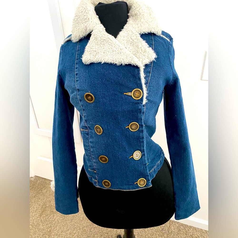Forever 21 Fur Jean Jacket NWOT